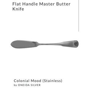 Oneida Silver Colonial Mood Stainless Steel Flat Handle Master Butter Knife